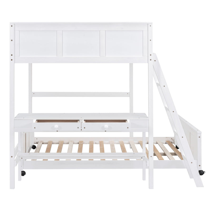 Full Over Full Bunk Bed With Desk