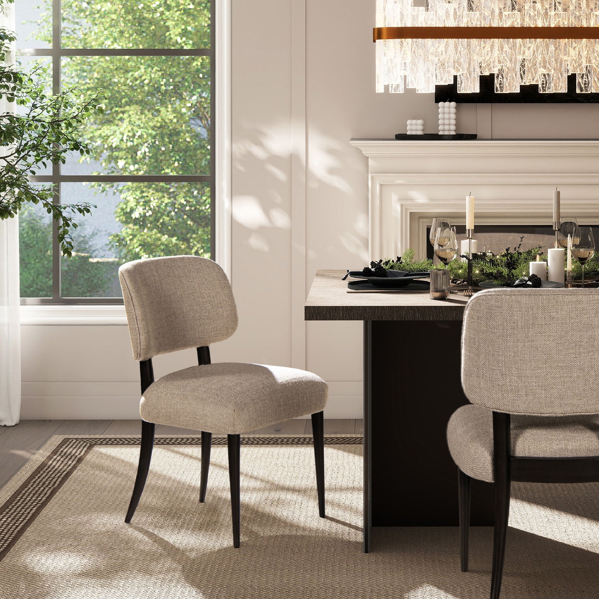 Harriet - Split Back Upholstered Dining Side Chair (Set of 2) - Merino Gray by HouseOfZazla