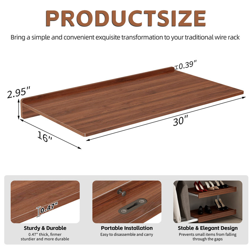 30" x 16" Heavy Duty MDF Wood Shelf Liners by HouseOfZazla