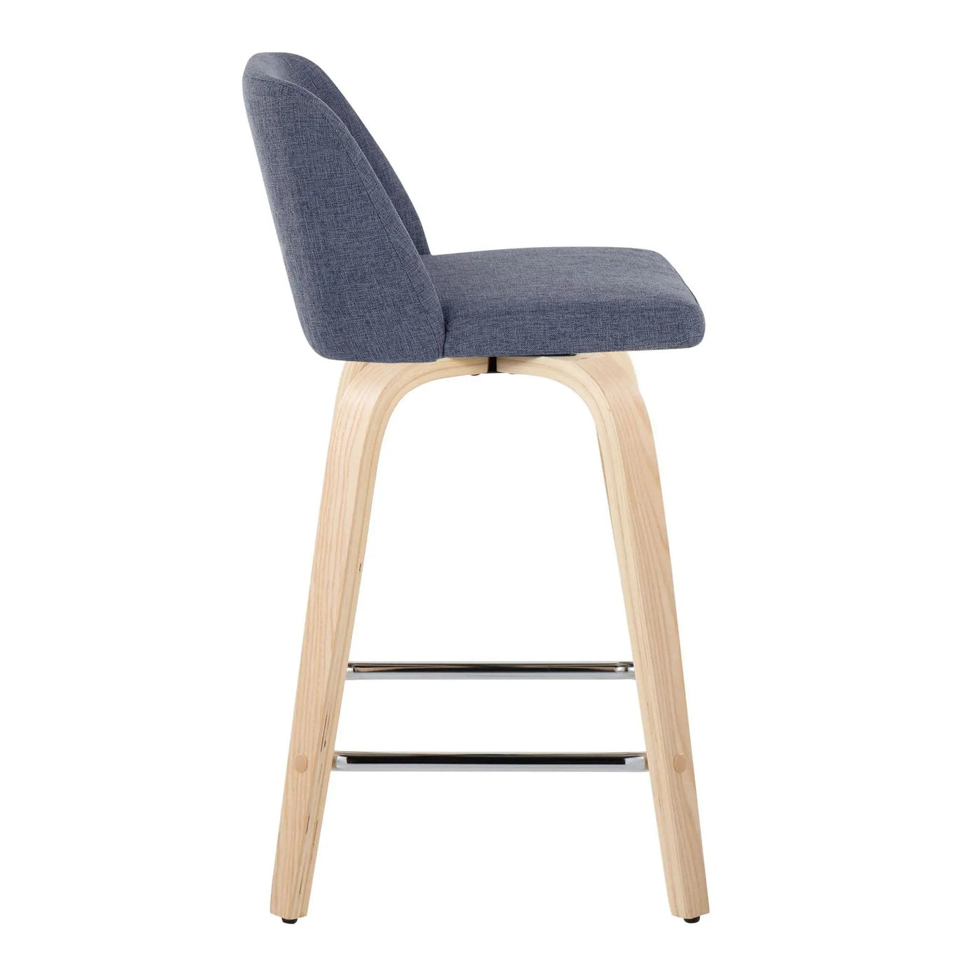 Toriano - Contemporary Fixed Height Counter Stool With Swivel With Square Footrest (Set of 2) by HouseOfZazla