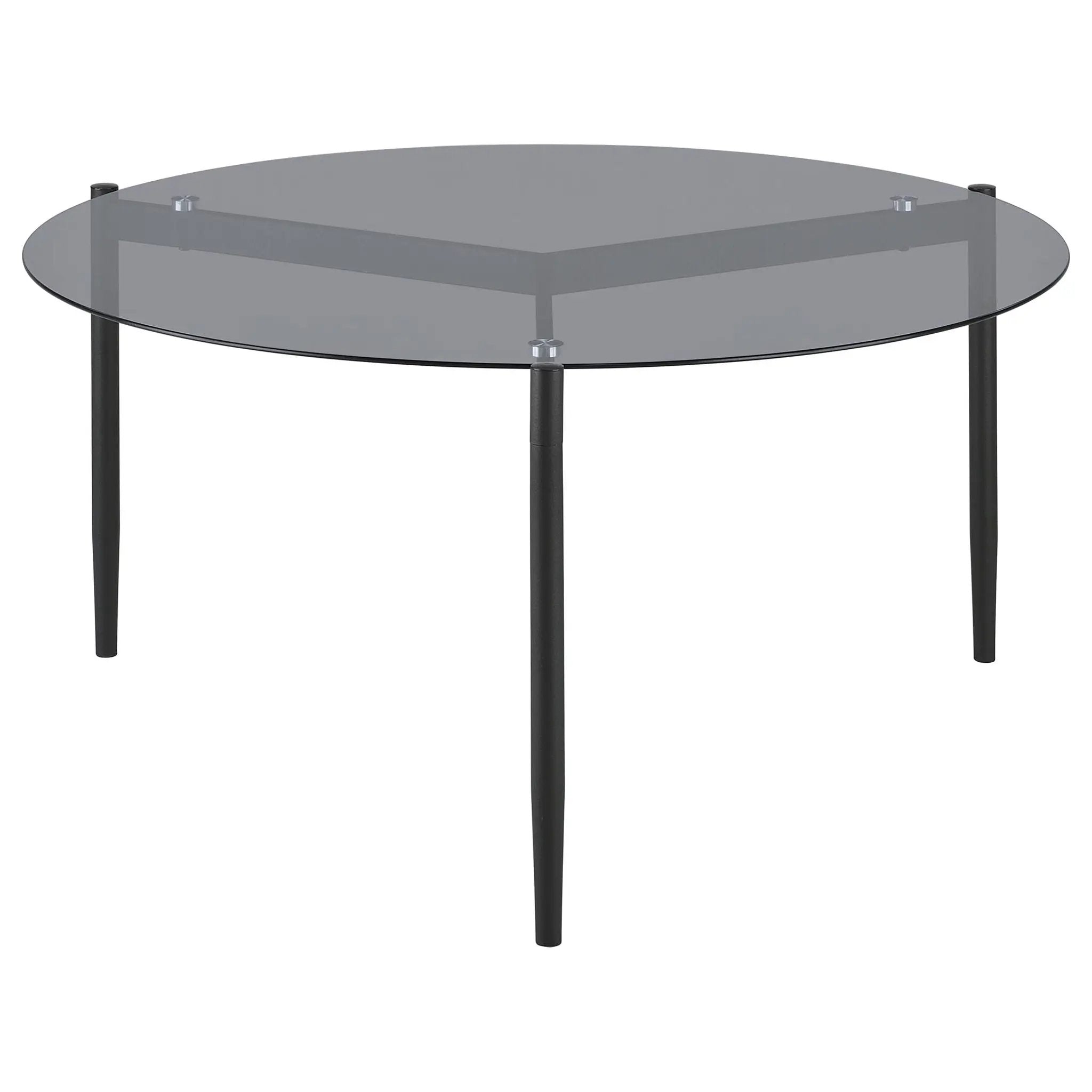 Rosalie Round Smoked Glass Top Coffee Table Grey by Unique Piece Furniture