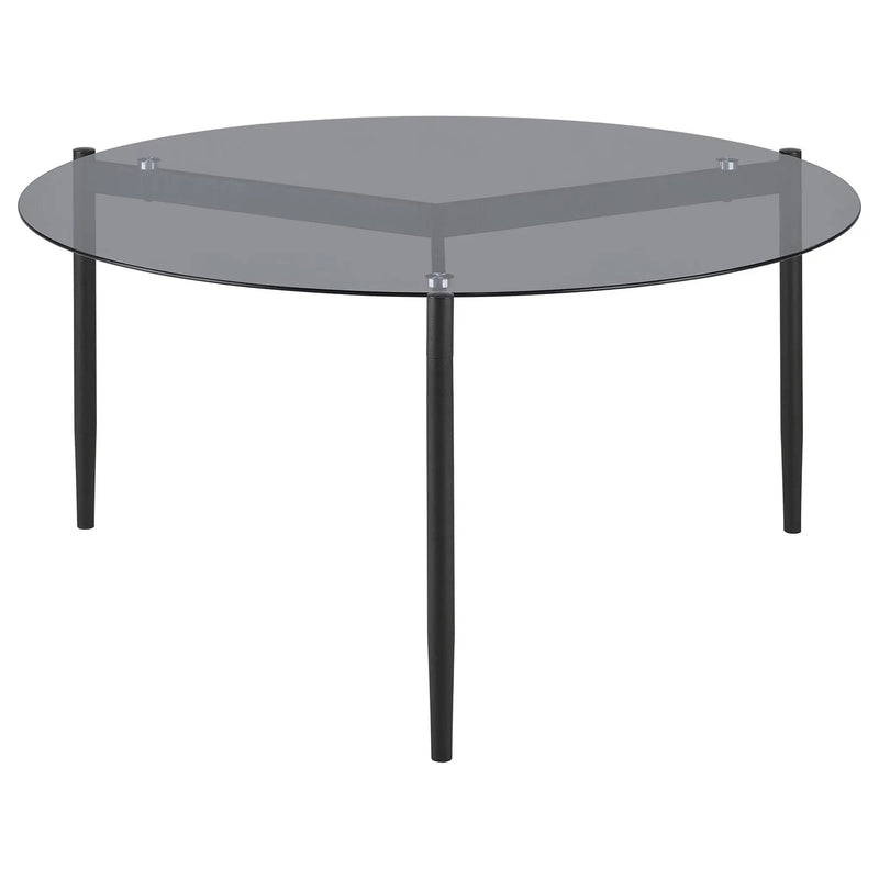 Rosalie Round Smoked Glass Top Coffee Table Grey by Unique Piece Furniture