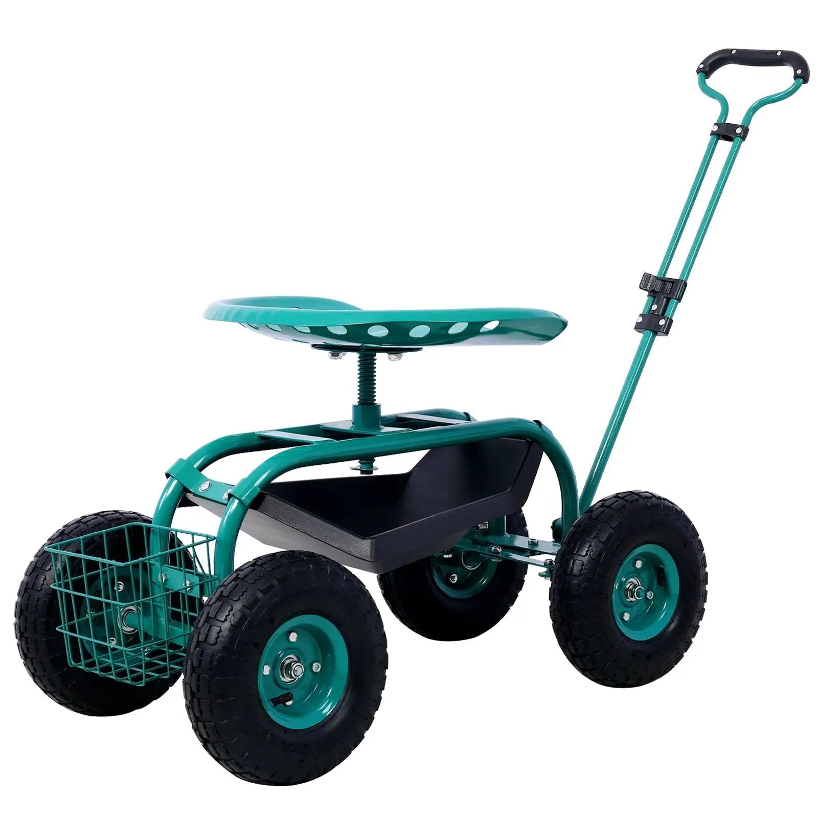 Rolling Garden Scooter Cart Seat With Wheels, 360 Swivel Seat, Tool Tray by HouseOfZazla