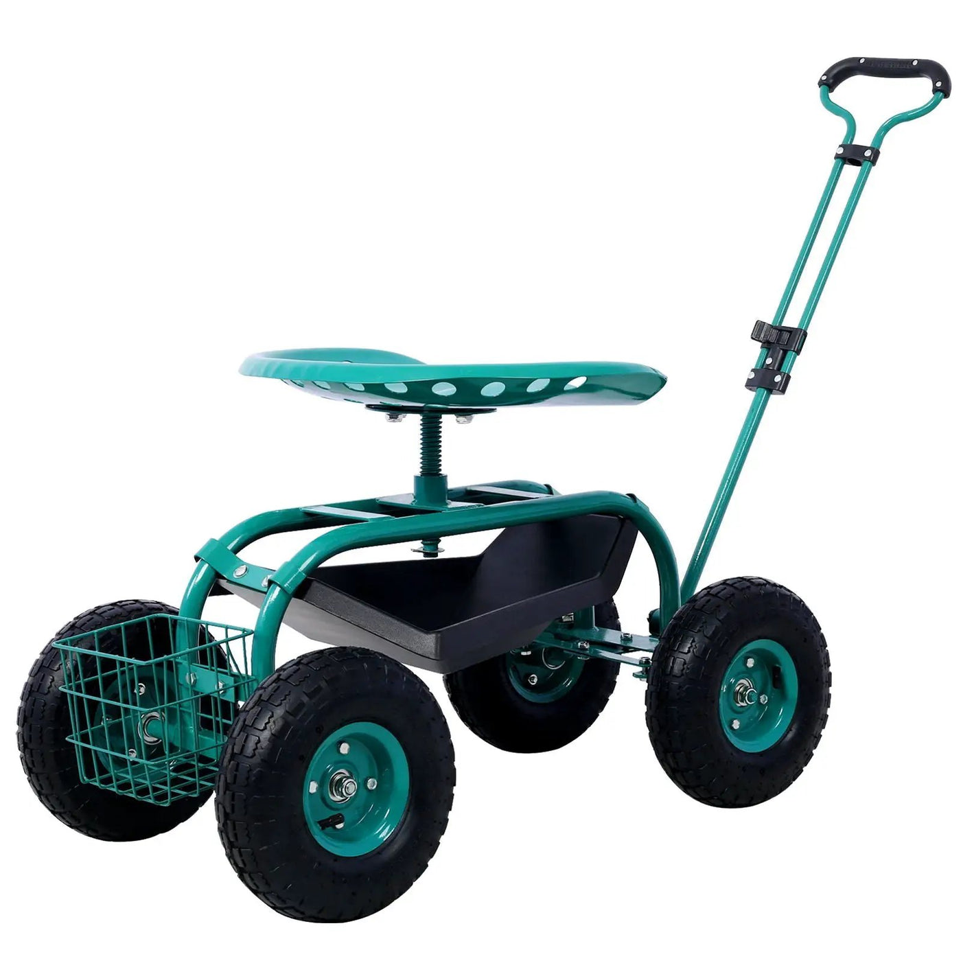 Rolling Garden Scooter Cart With 360° Swivel Seat And Tool Tray by HouseOfZazla