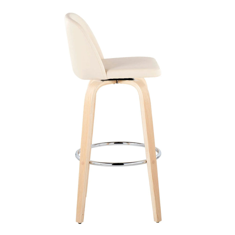 Toriano - Contemporary Fixed Height Barstool & Swivel With Round Footrest (Set of 2) by Unique Piece Furniture