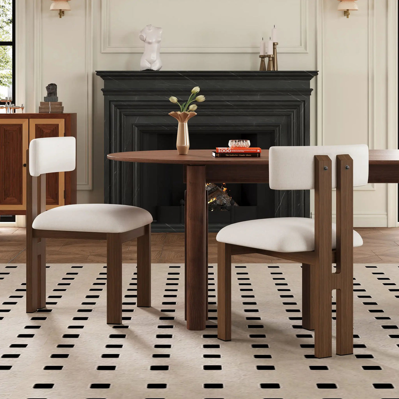 Modern Upholstered Armless Dining Chairs With Metal Legs by HouseOfZazla