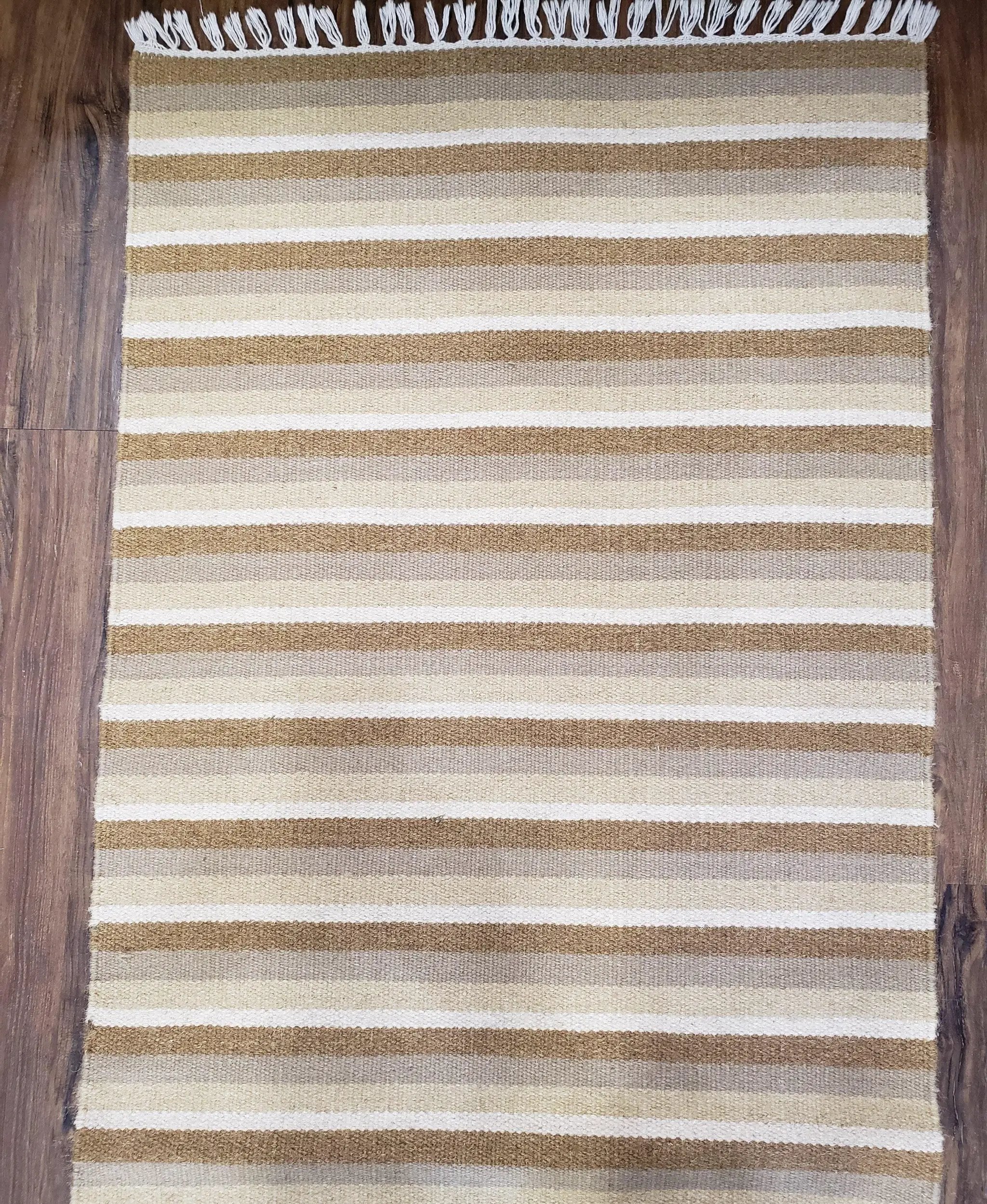 Striped Runner Rug, Flatweave Runner Rug, Hallway Runner, 15 ft Carpet Runner for Hall, Earth Tone Colors, Handmade Hand Woven Farmhouse Rug by Jewel Rugs