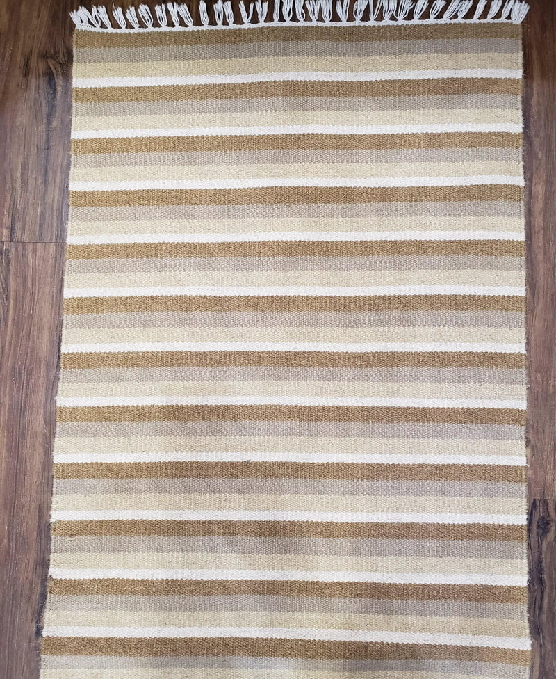 Striped Runner Rug, Flatweave Runner Rug, Hallway Runner, 15 ft Carpet Runner for Hall, Earth Tone Colors, Handmade Hand Woven Farmhouse Rug by Jewel Rugs