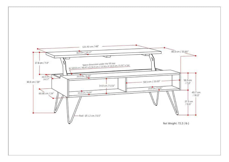 Hunter - Handcrafted Lift Top Coffee Table by HouseOfZazla