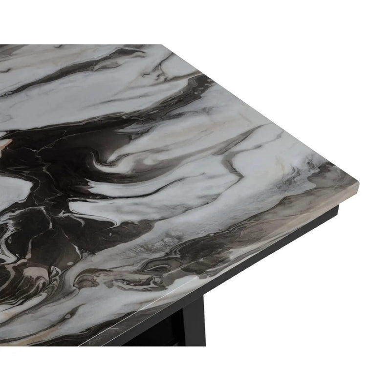 Counter Dining Table With Storage Bottom Shelf For Kitchen - Black by Unique Piece Furniture