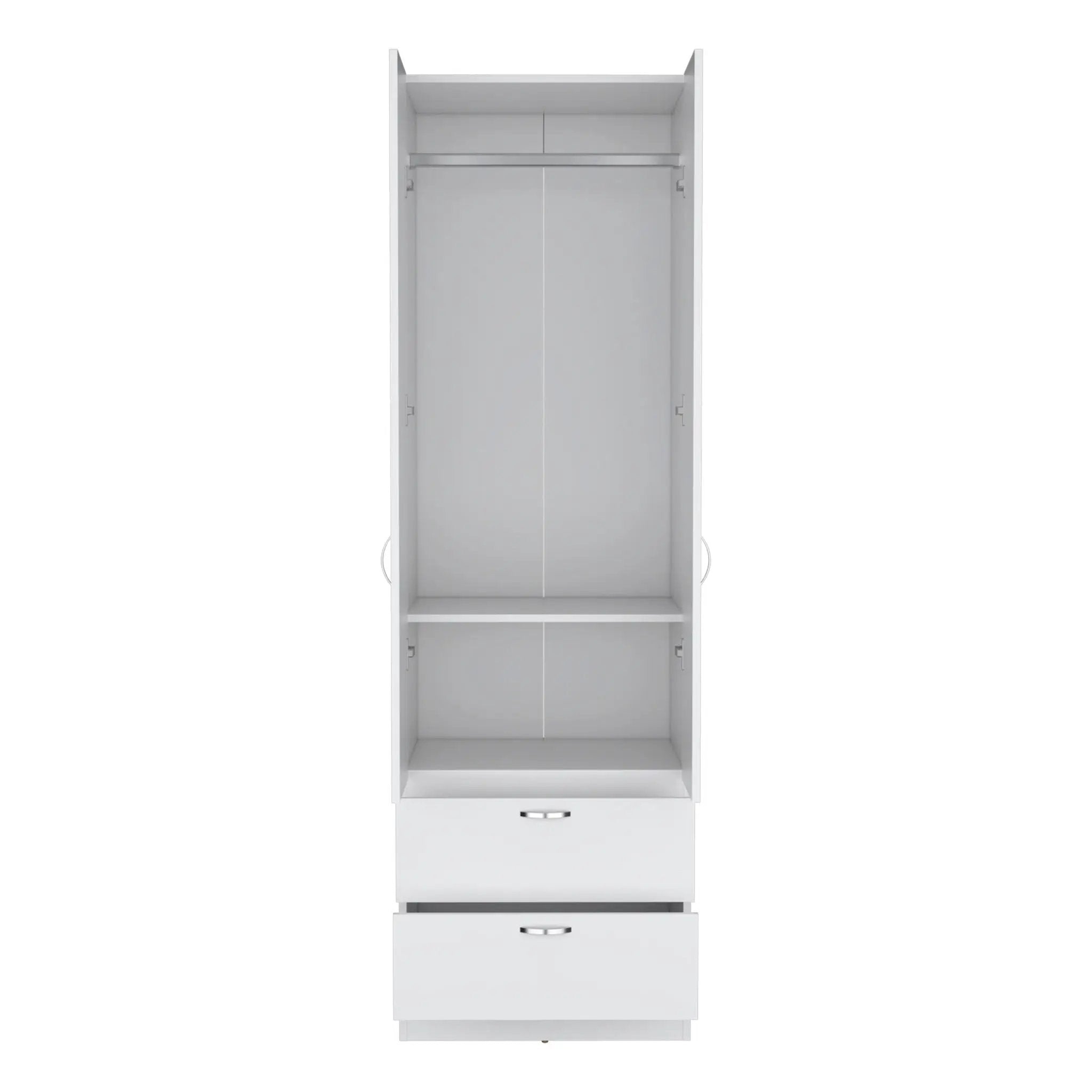 Armoire Organiser, Two Shelves, Rod, Double Door Cabinet Armoire by HouseOfZazla