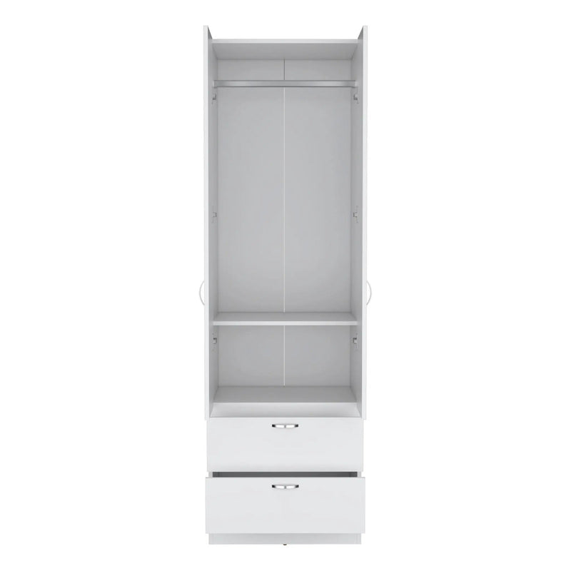 Armoire Organiser, Two Shelves, Rod, Double Door Cabinet Armoire by HouseOfZazla