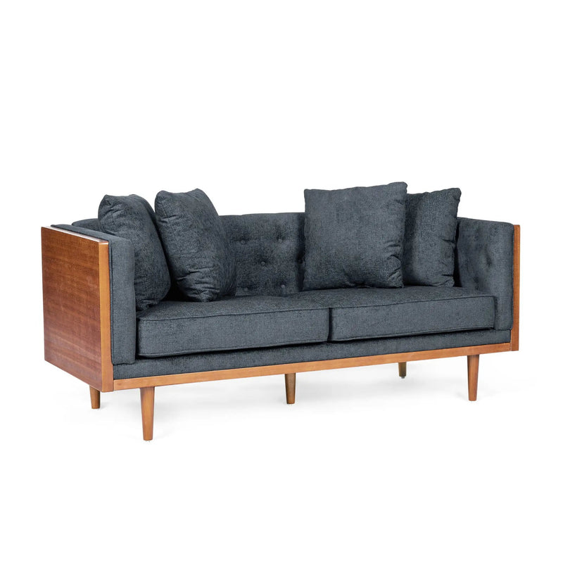 Retro Modern Loveseat With Button Tufted Upholstery by HouseOfZazla