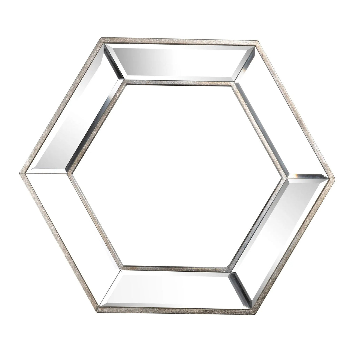 Hexagon Wall Mirror With Contemporary Glass Design, Home Decor Accent Mirror For Living Room, Entryway, Bedroom by HouseOfZazla