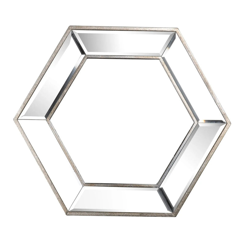 Hexagon Wall Mirror With Contemporary Glass Design, Home Decor Accent Mirror For Living Room, Entryway, Bedroom by HouseOfZazla