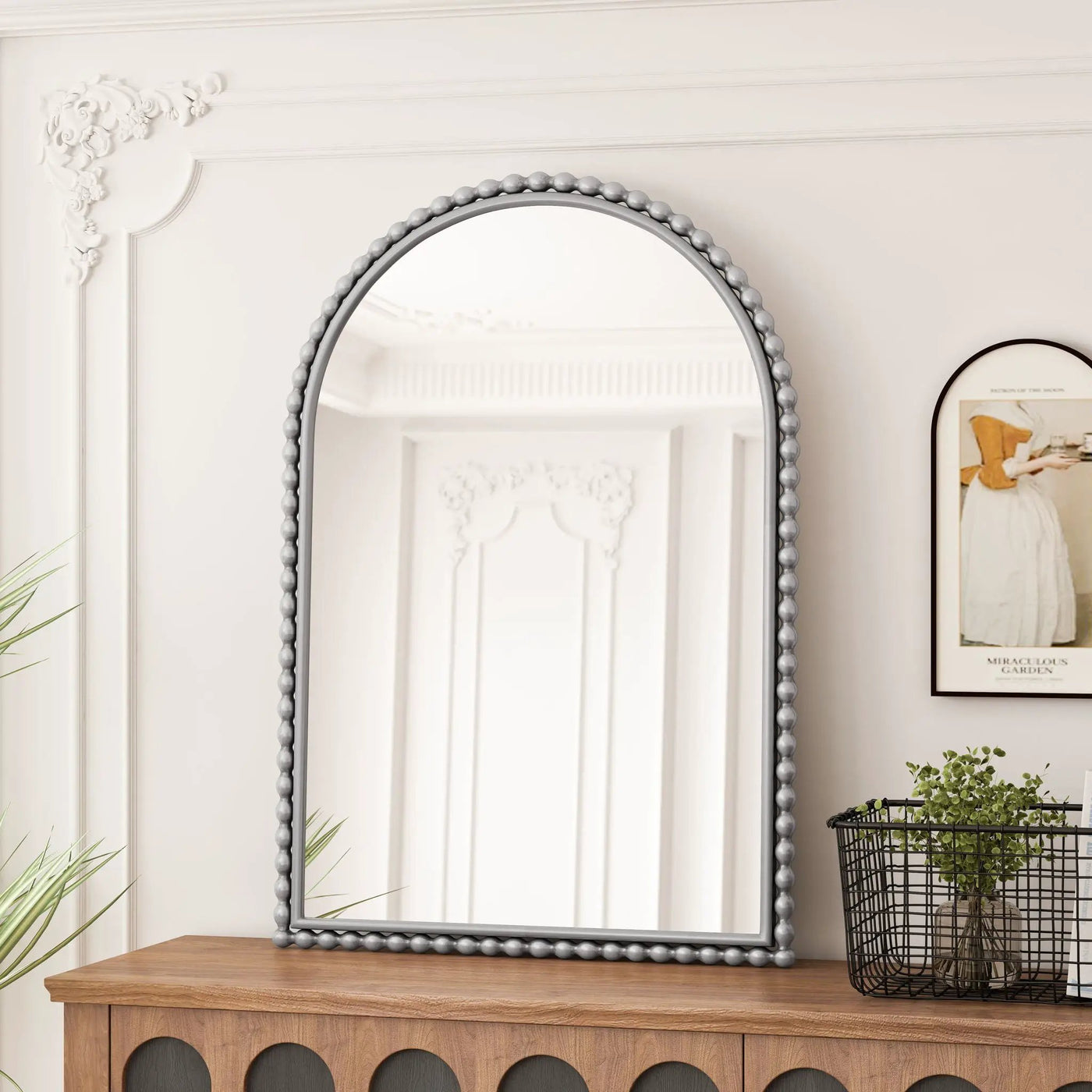 Vintage Iron Art Arch Mirror, Wall Hanging Or Table Display by HouseOfZazla