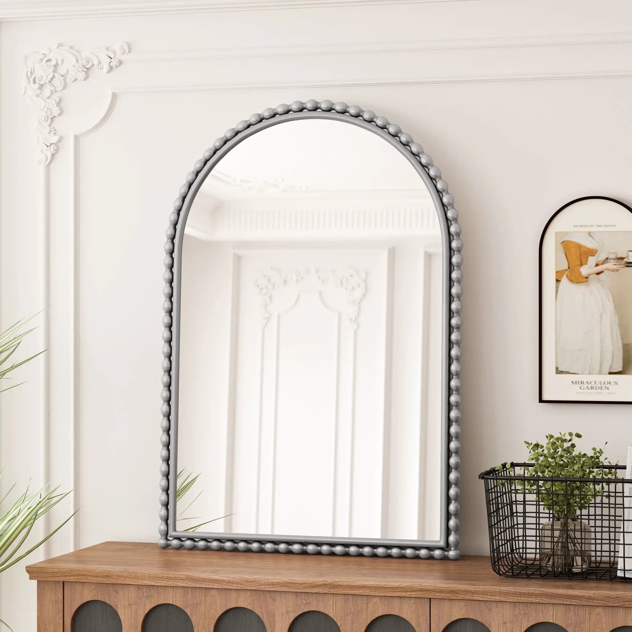 Vintage Iron Art Arch Mirror, Wall Hanging Or Table Display by HouseOfZazla