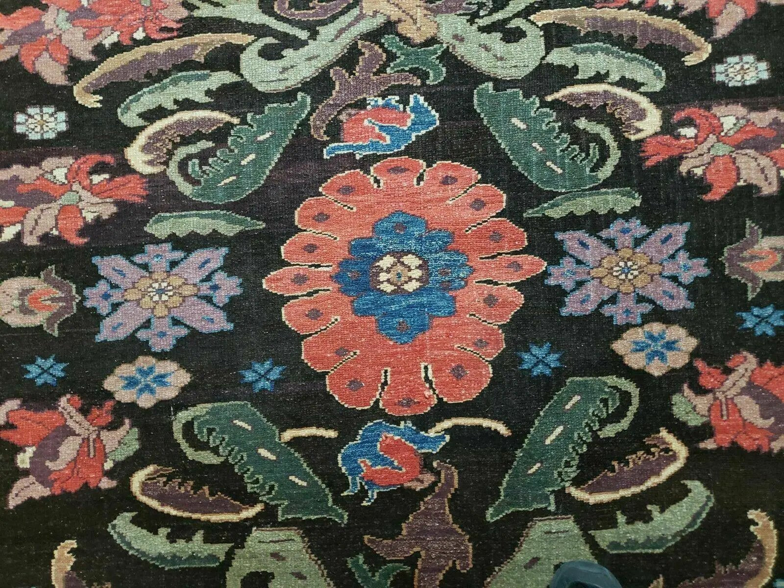 4' 5" X 16' 1" Antique Karabagh Caucasian Rug Handmade Wool Carpet Organic Dye by Jewel Rugs