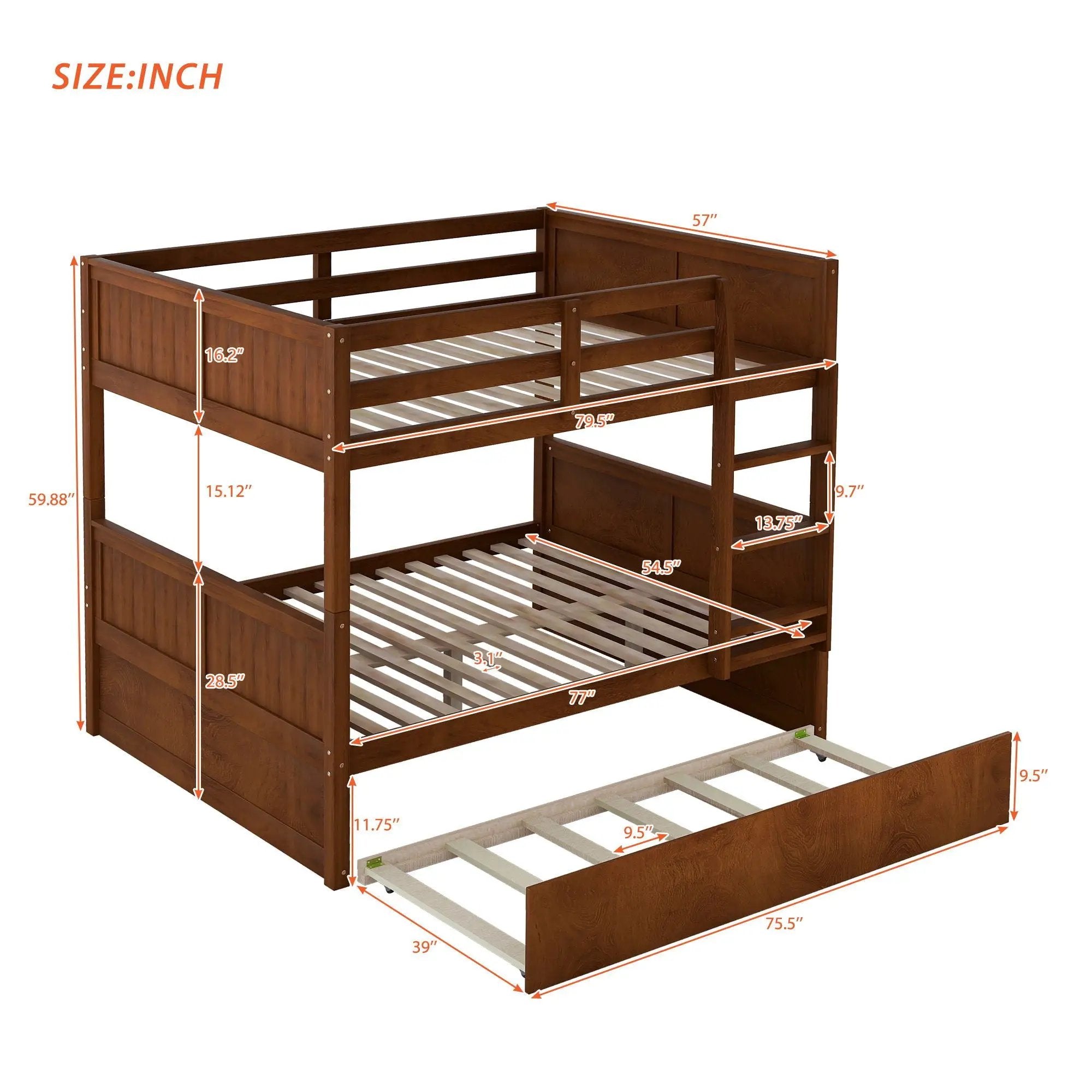 Bunk Bed With Twin Size Trundle by HouseOfZazla