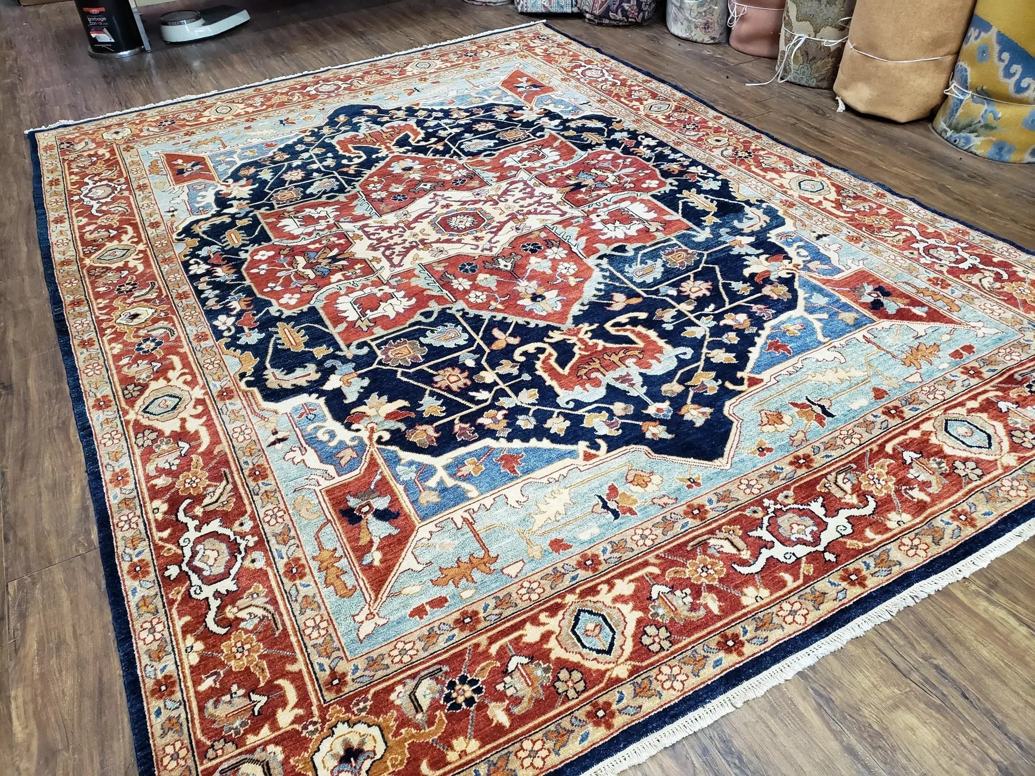Safavieh Samarkand Heriz Rug 8x9 ft, Colorful Serapi Room Sized Hand-K