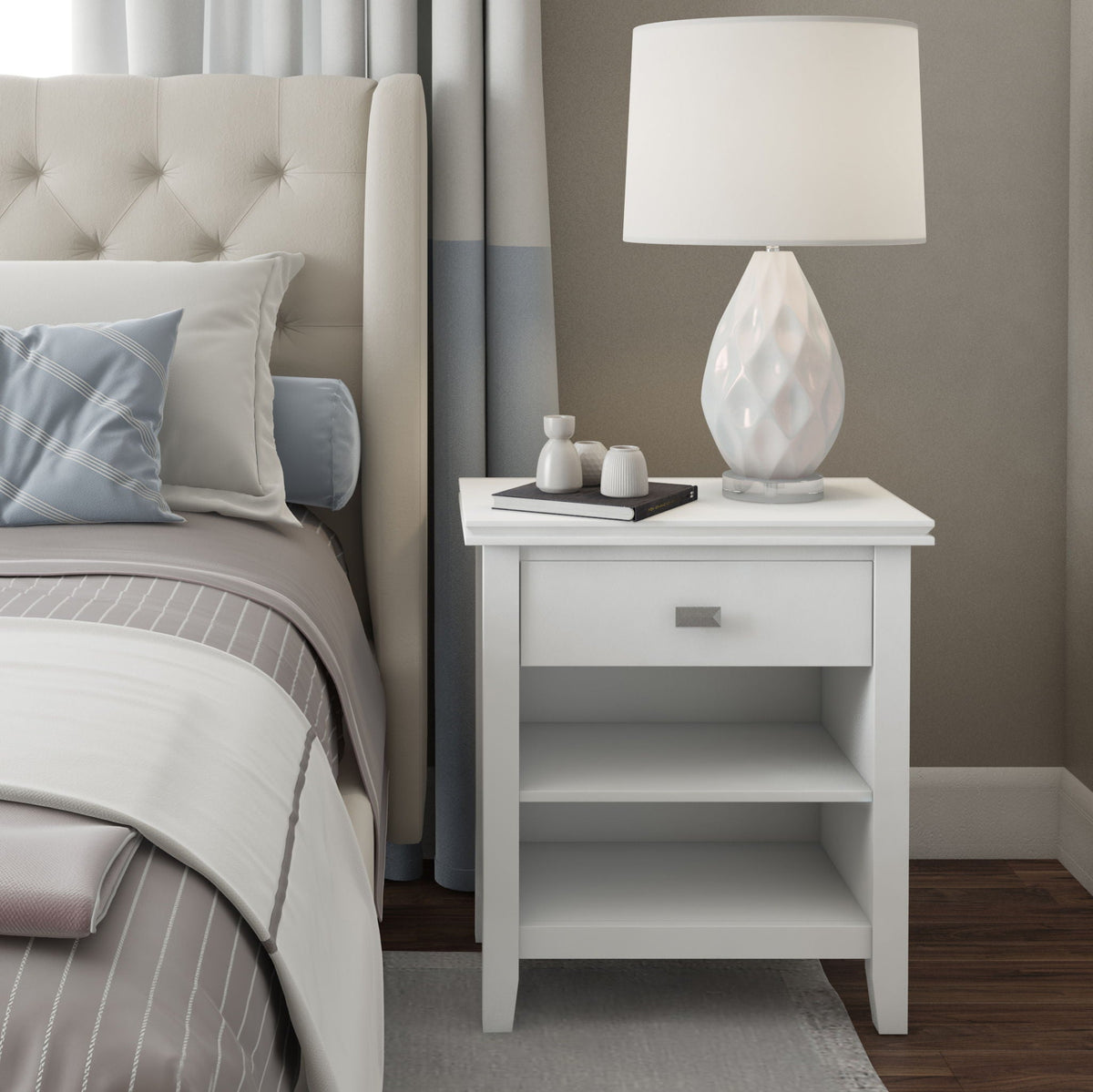Handcrafted Bedside Table with Drawer and Shelf - Multiple Colors, photo 26 of 40