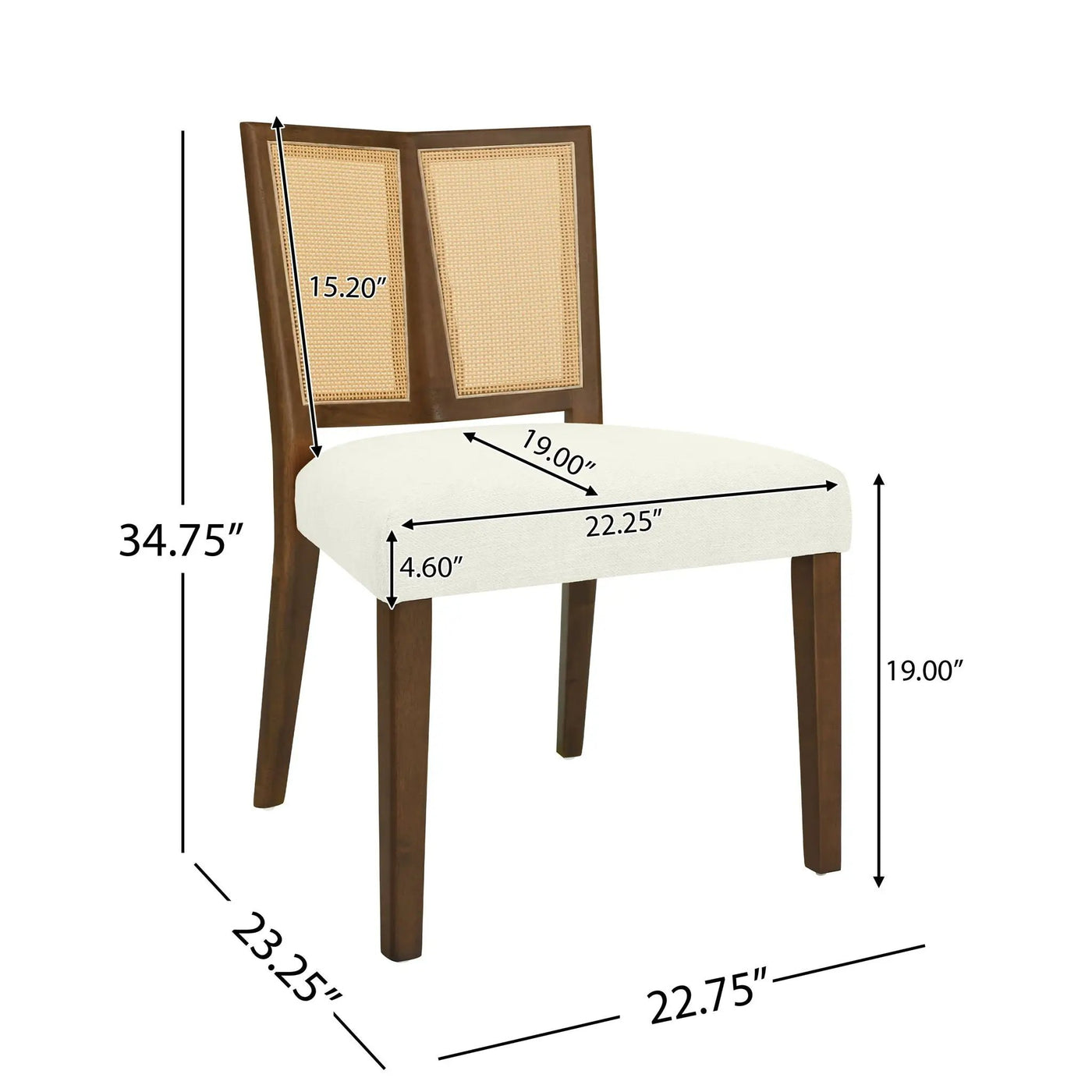 Mid Century Rattan Dining Chair Without Arms Set by HouseOfZazla