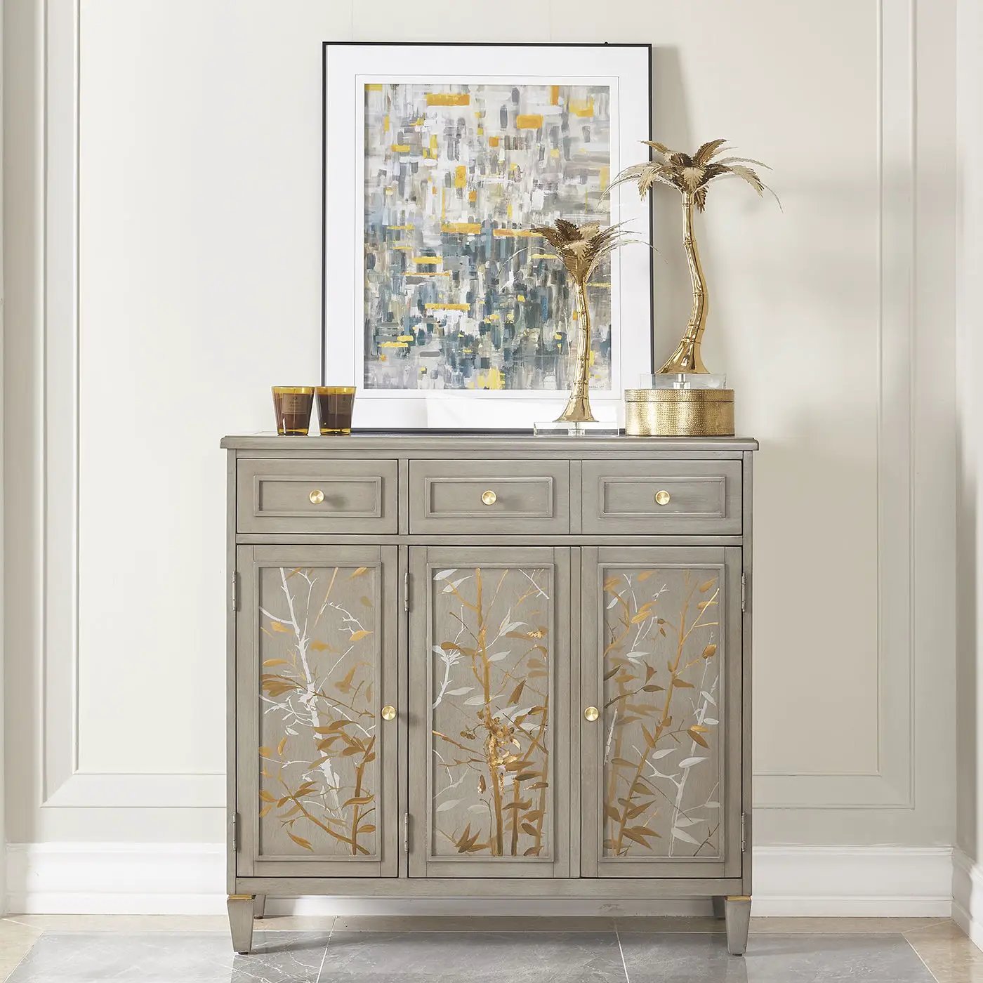 Dauphin - Handpainted Entryway Storage Cabinet - Gray Cashmere by Unique Piece Furniture