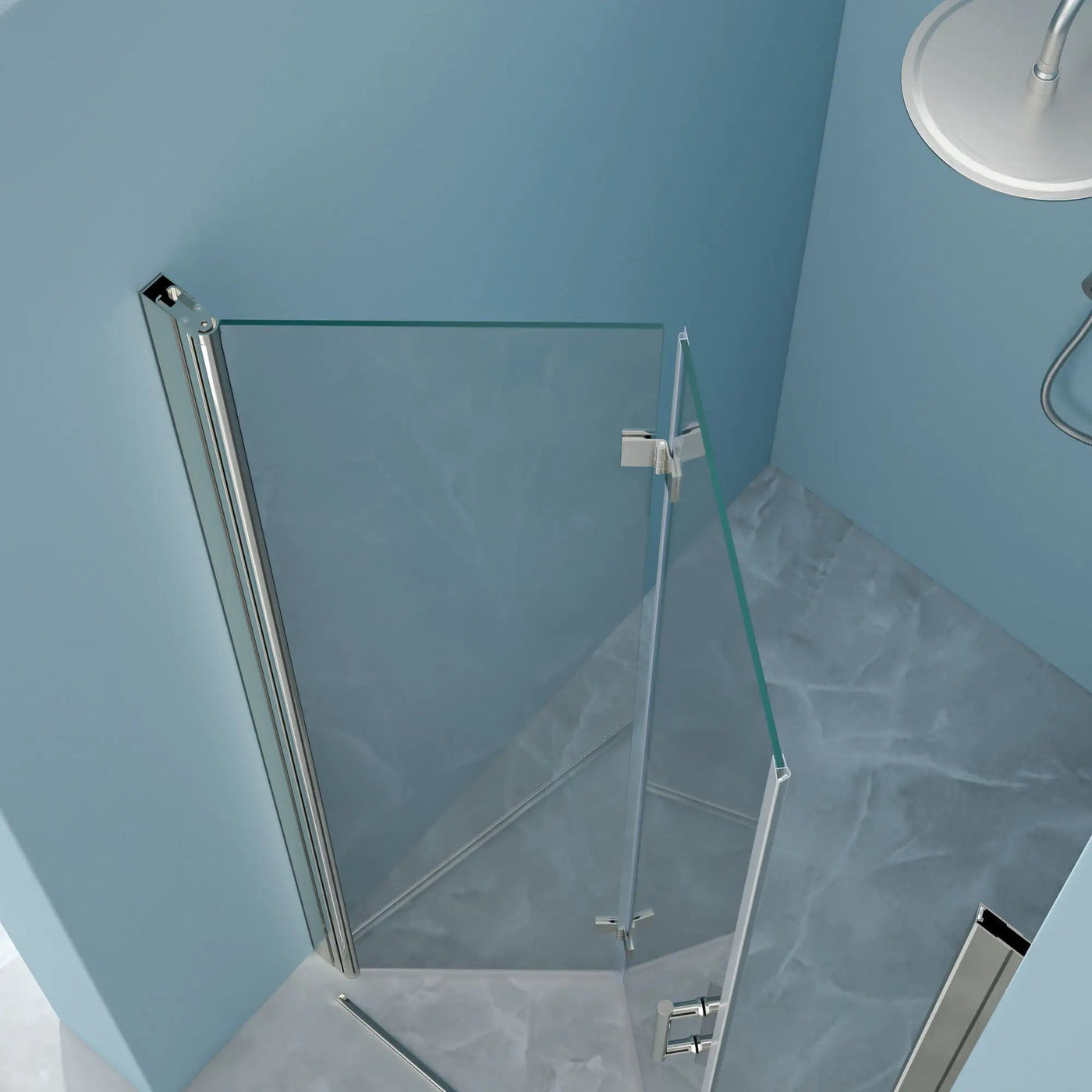 Fold Frameless Shower Door With Tempered Glass by HouseOfZazla