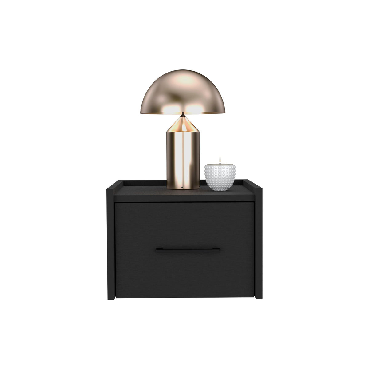 Floating Nightstand with Handy Drawer - Black, photo 4 of 7