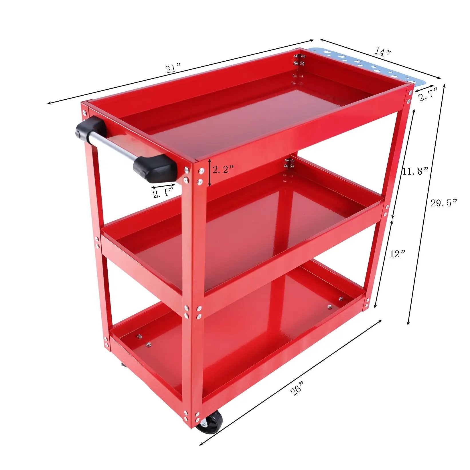 Tool Cart on Wheels - 3 Tier Rolling Mechanic Tool Cart by HouseOfZazla