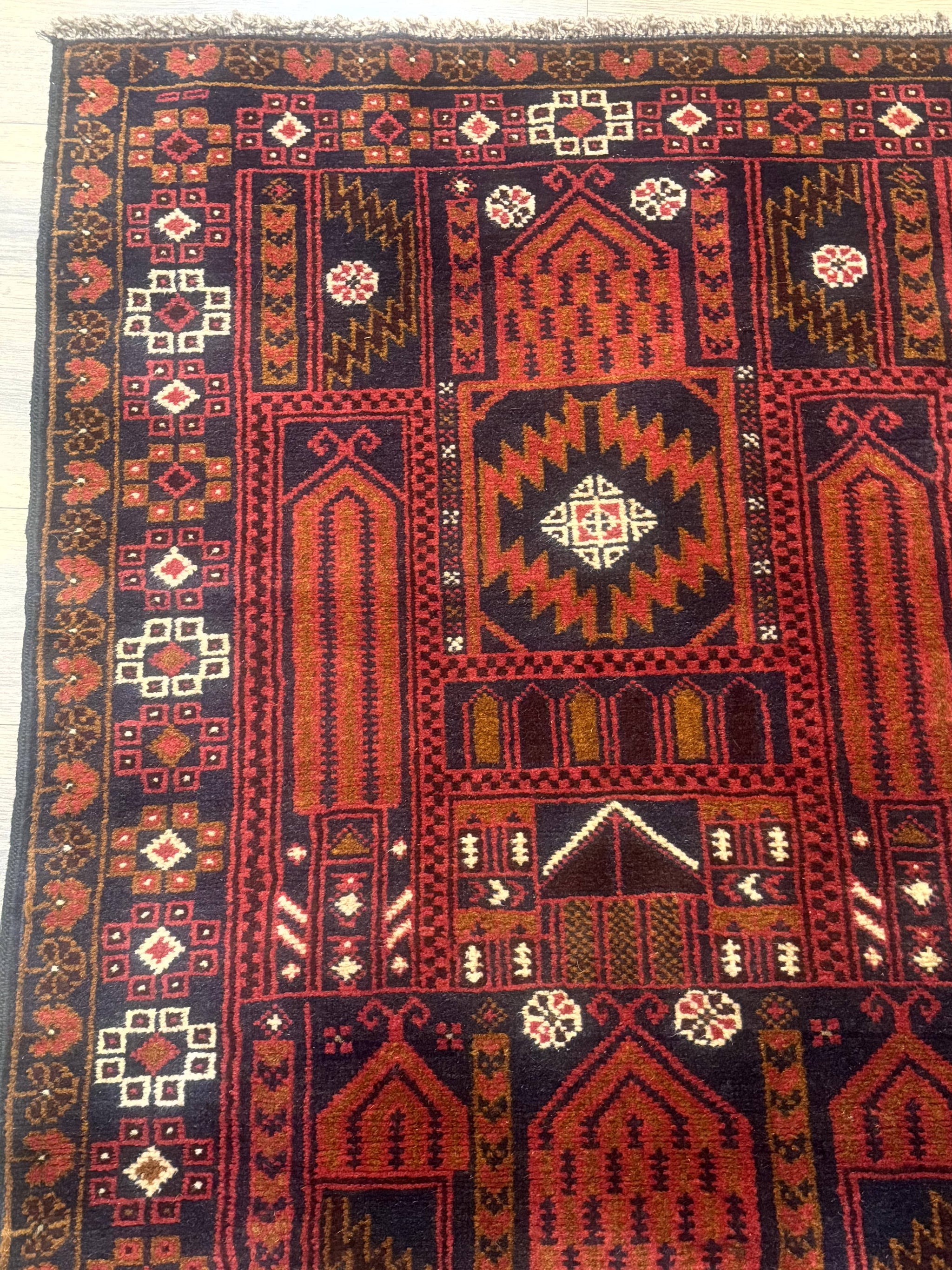 Afghan Rug 3x7, Balouch Carpet, Tribal Rug, Red, New by Jewel Rugs