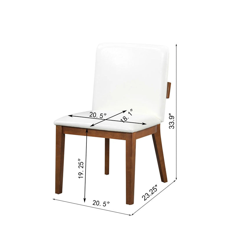 Modern Dining Chairs (Set of 2) With Glossy Upholstery - White / Walnut by HouseOfZazla