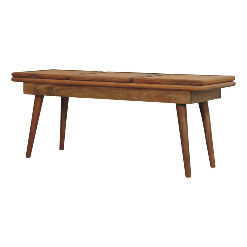 Larissa - Triple Accent Cane Bench - Beige by HouseOfZazla
