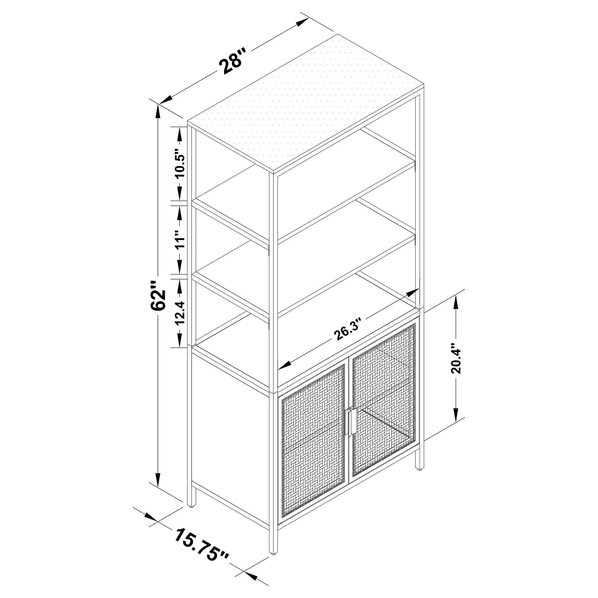 Kenneth - 3 Shelf Radio Weave Accent Cabinet