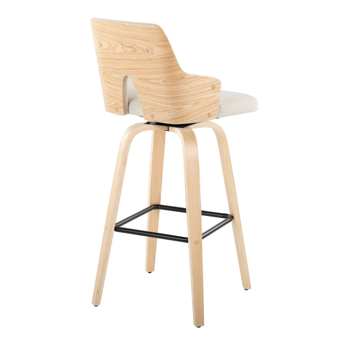 Stella - Contemporary Fixed Height Barstool With Swivel Square Footrest (Set of 2) by HouseOfZazla
