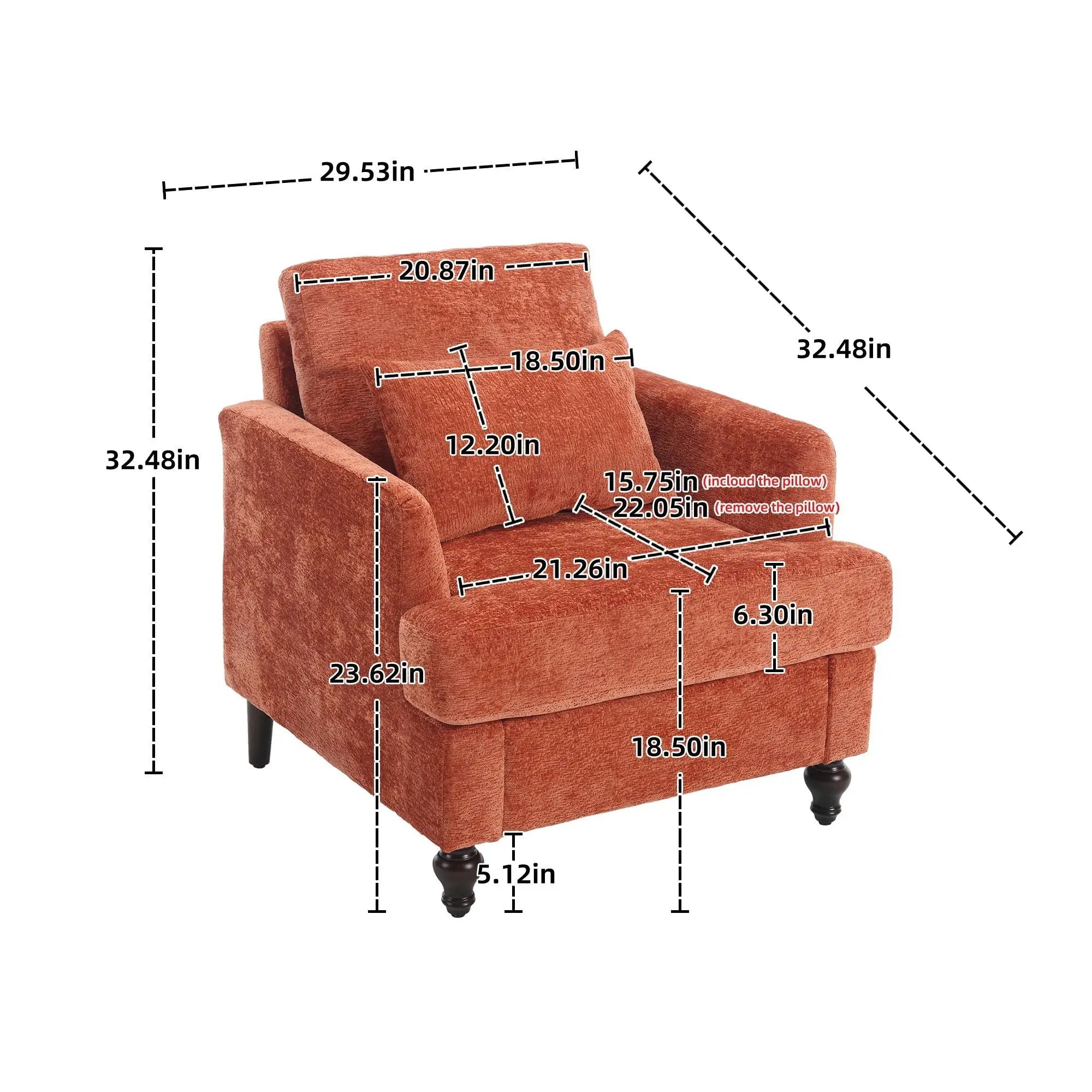 Modern Mid Century Wood Frame Armchair With Tufted Design by Unique Piece Furniture