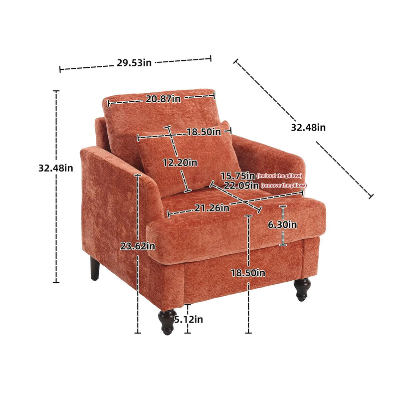 Modern Mid Century Wood Frame Armchair With Tufted Design by Unique Piece Furniture