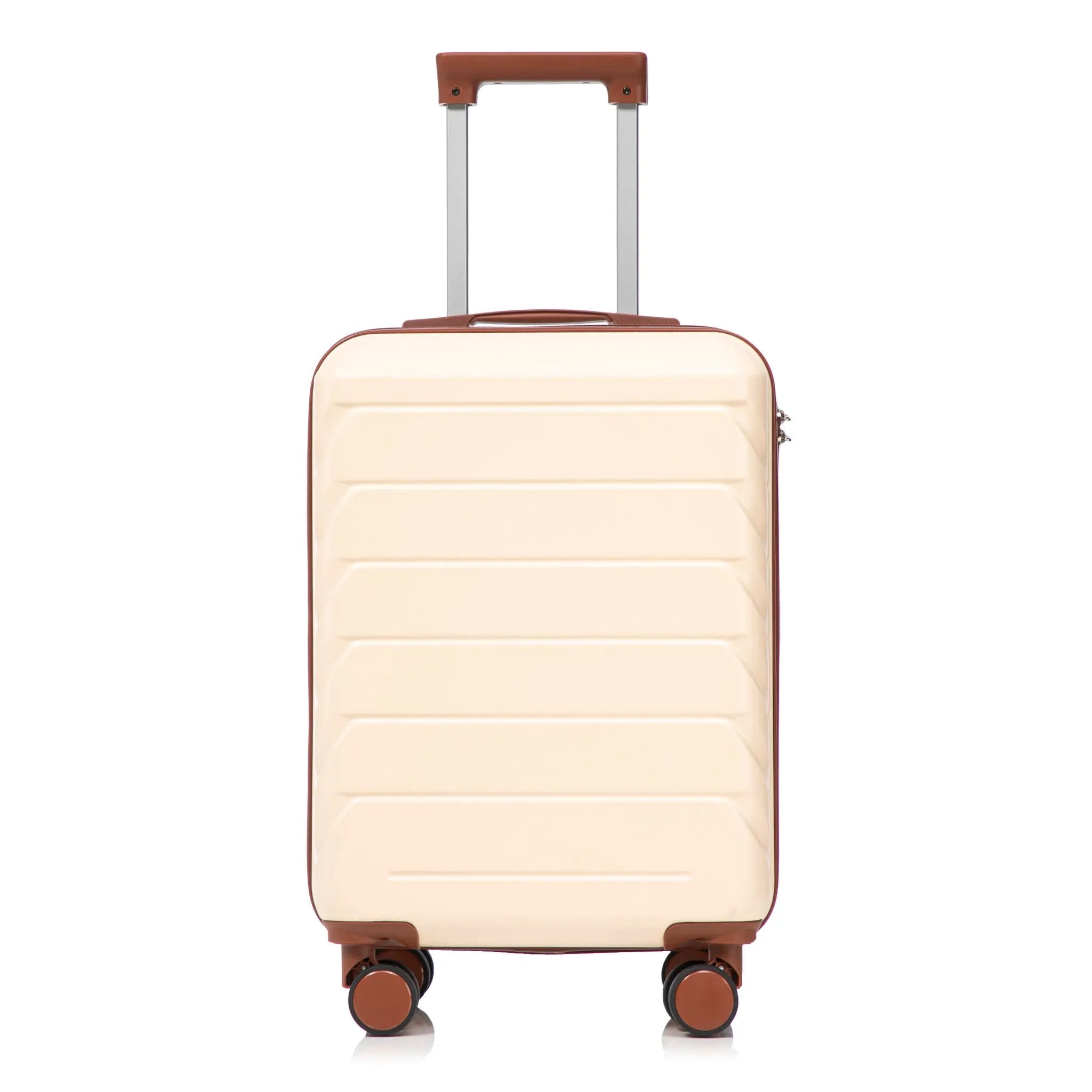 14'/20' 2-Piece Beige ABS Spinner Wheel Luggage Set by HouseOfZazla