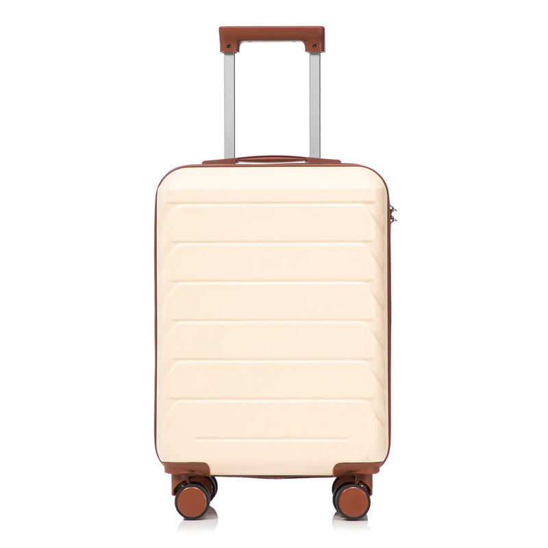 14'/20' 2-Piece Beige ABS Spinner Wheel Luggage Set by HouseOfZazla