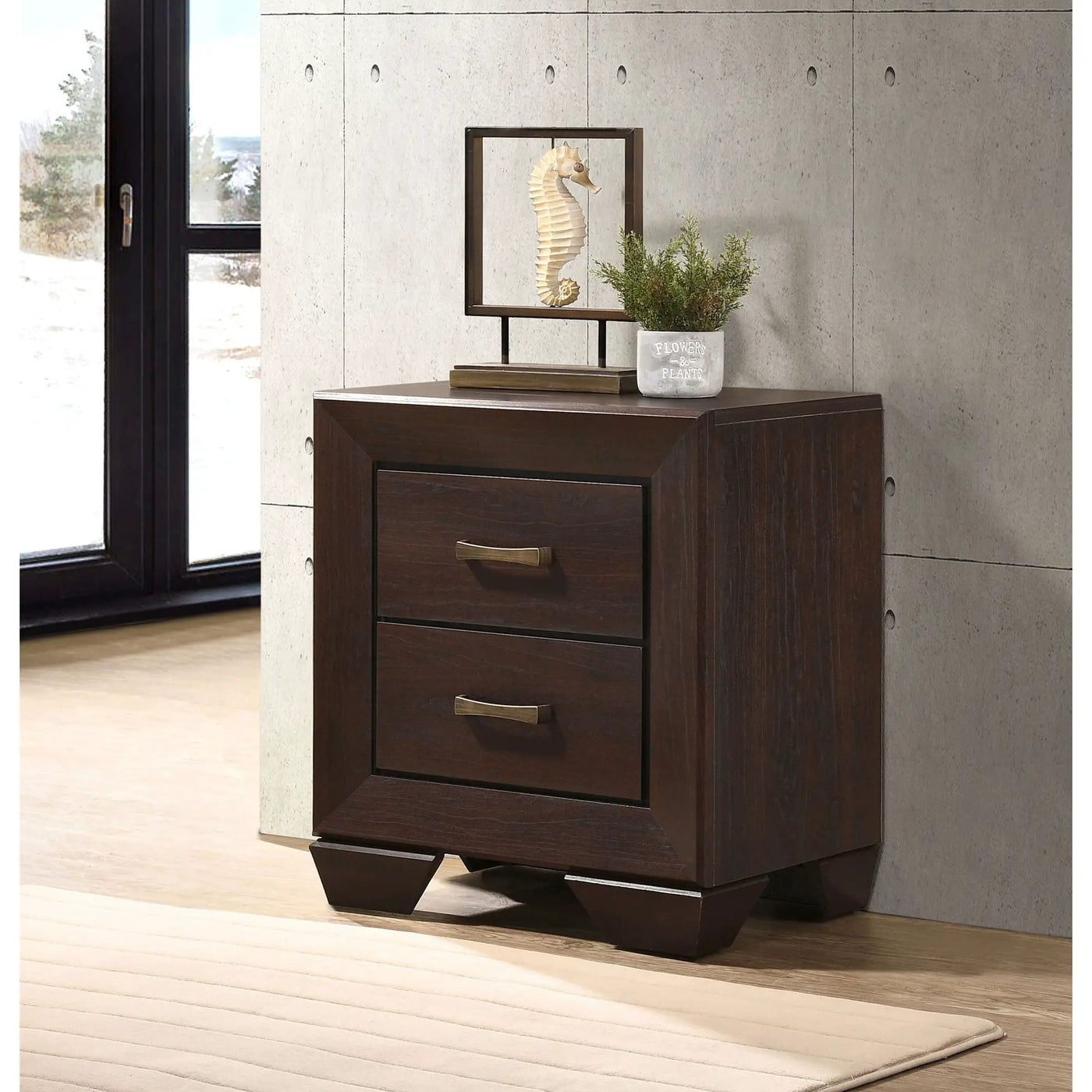 Copper - 2 Drawer Rectangular Nightstand by HouseOfZazla