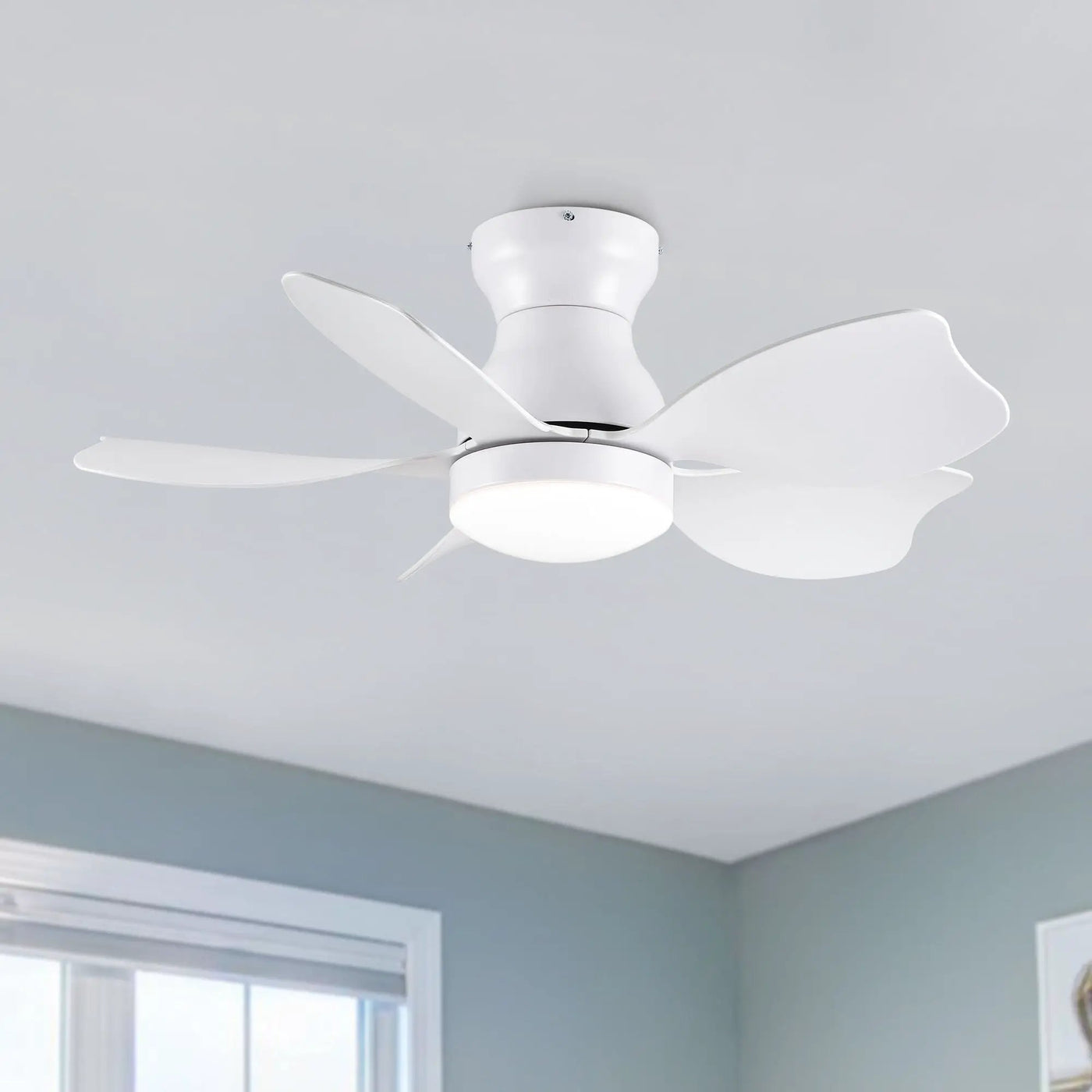 Low Profile Flush Mount Ceiling Fan With Light by HouseOfZazla
