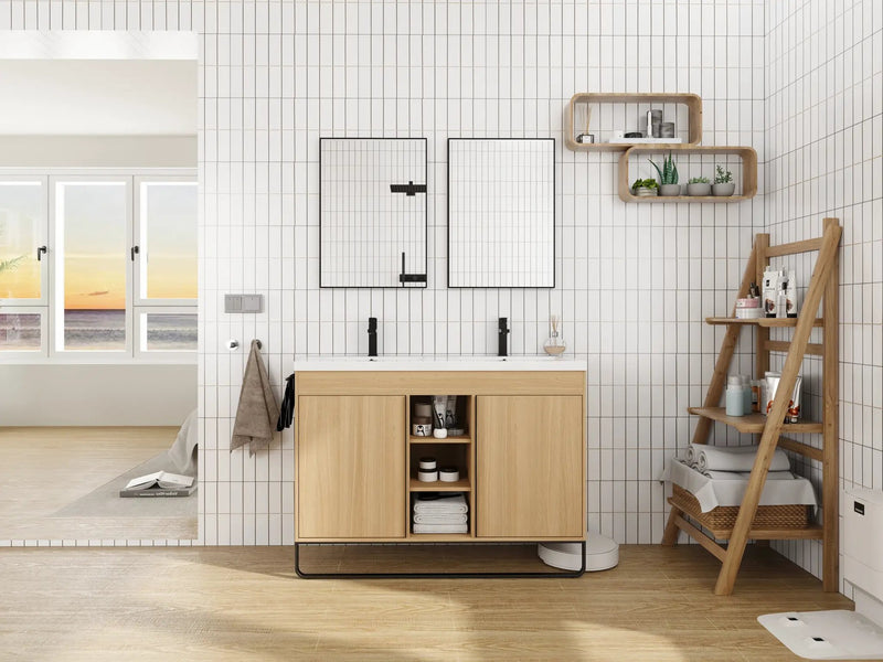 48" Freestanding Bathroom Vanity With Resin Double Sink by HouseOfZazla