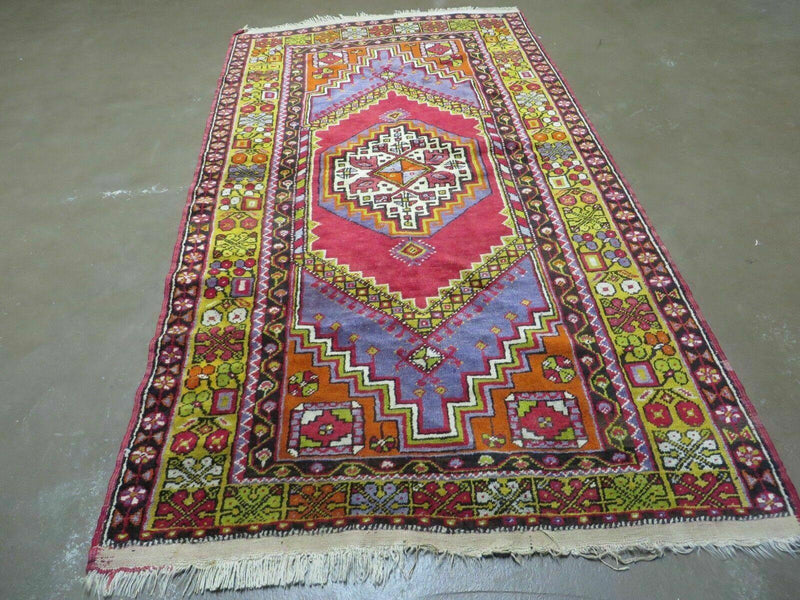 4' X 7' Antique Handmade Turkish Oushak Wool Rug Carpet Red Nice by Jewel Rugs