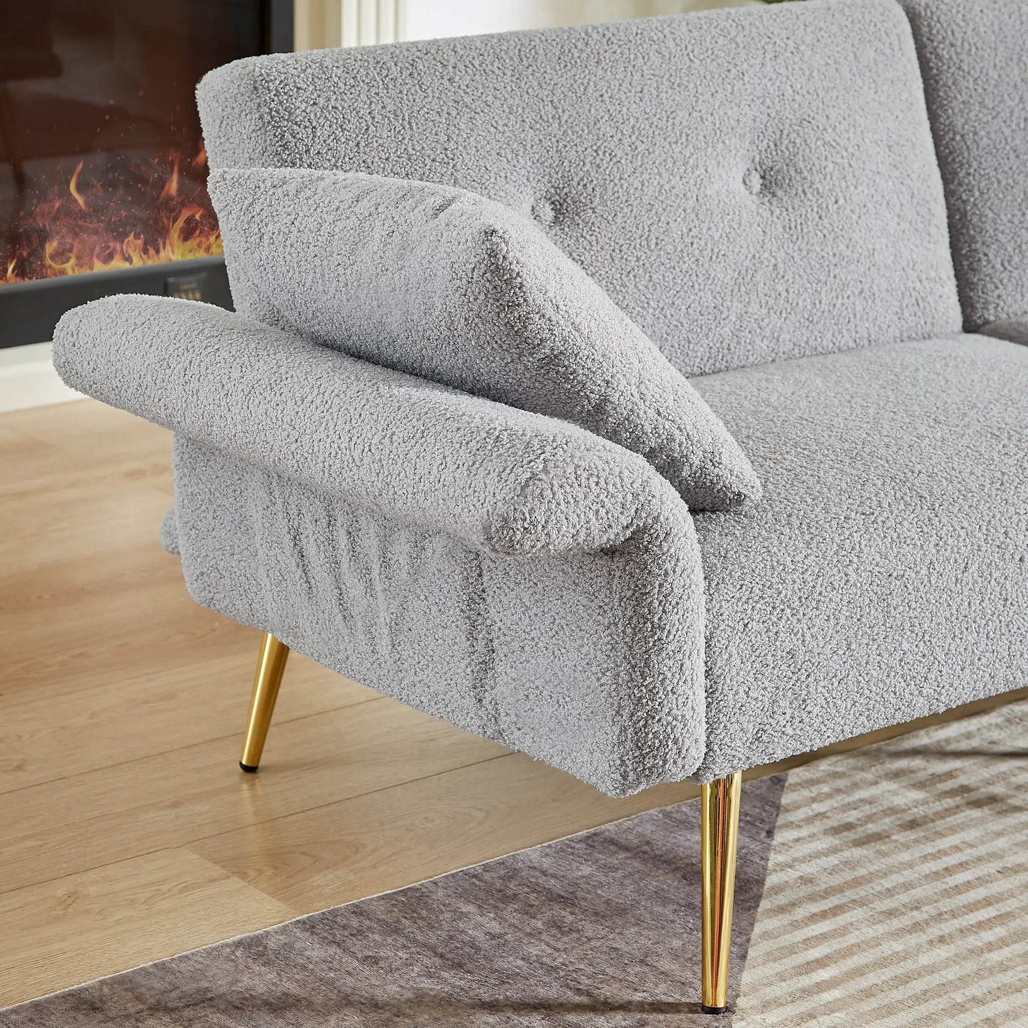 Modern Teddy Upholstered Accent Loveseat Sofa by HouseOfZazla