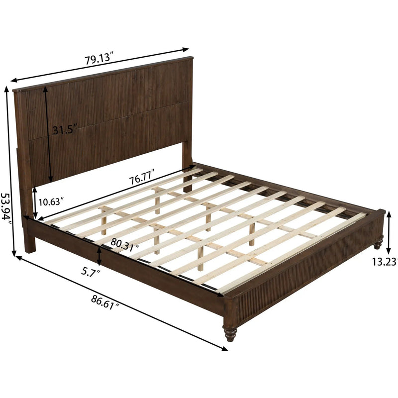 Platform Bed Frame & Tall Headboard by HouseOfZazla