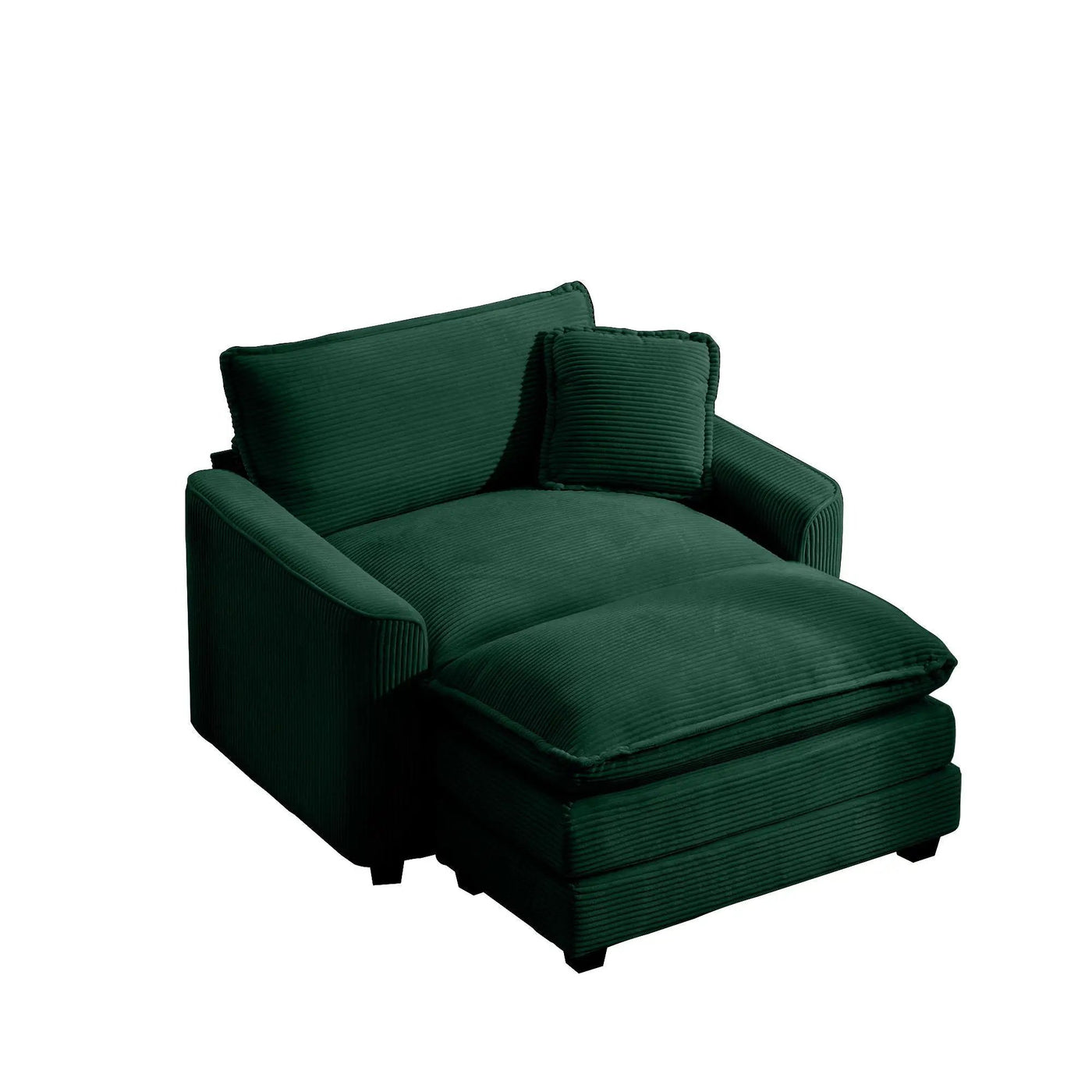 Classic Modern Comfortable Single Chair Deep Seat Sofa With Footstool by HouseOfZazla