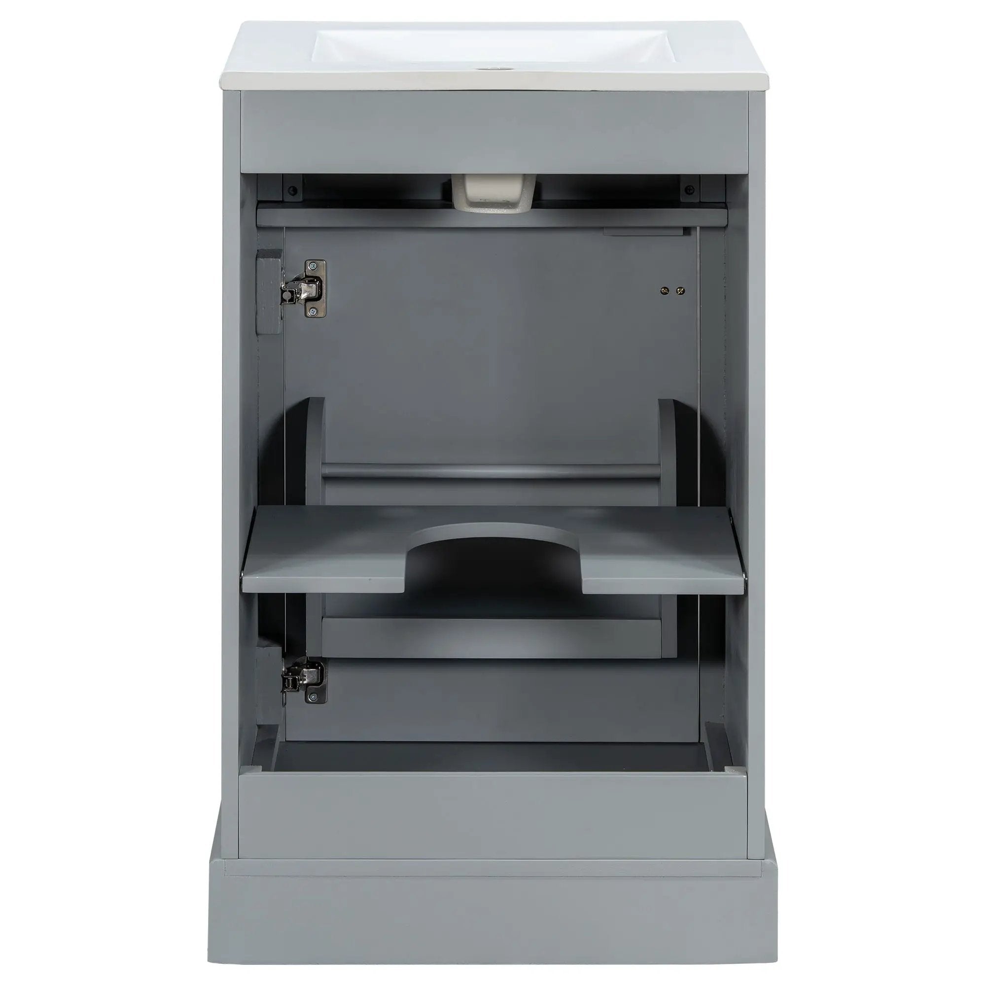 Elegant Bathroom Vanity With Ceramic Sink, Soft Close Door, Adjustable Shelf by HouseOfZazla