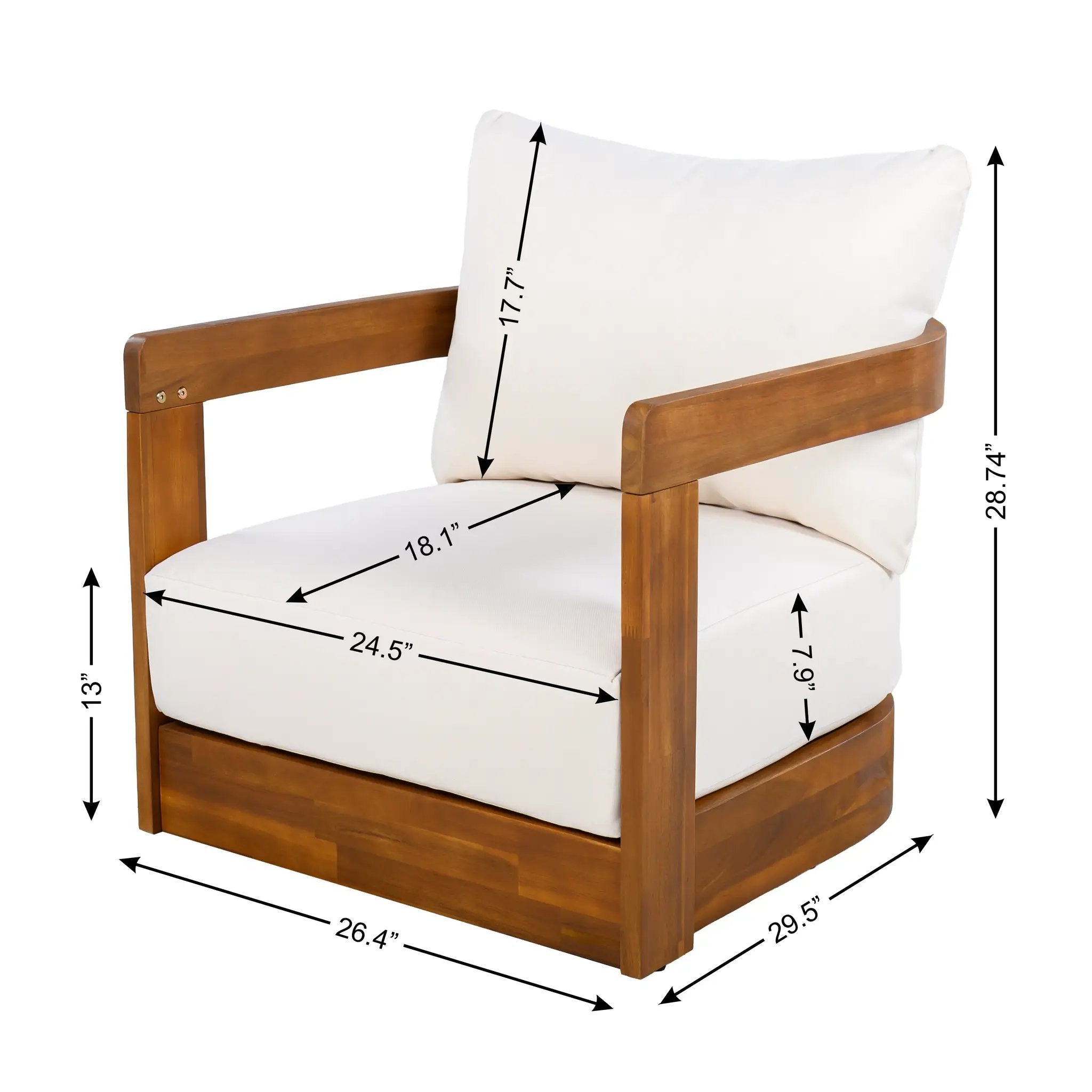 Premium Acacia Wood Outdoor Club Chair by HouseOfZazla