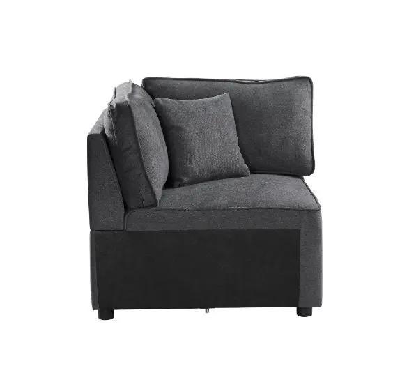 Silvester - Modular Wedge With Pillow - Gray Fabric by Unique Piece Furniture