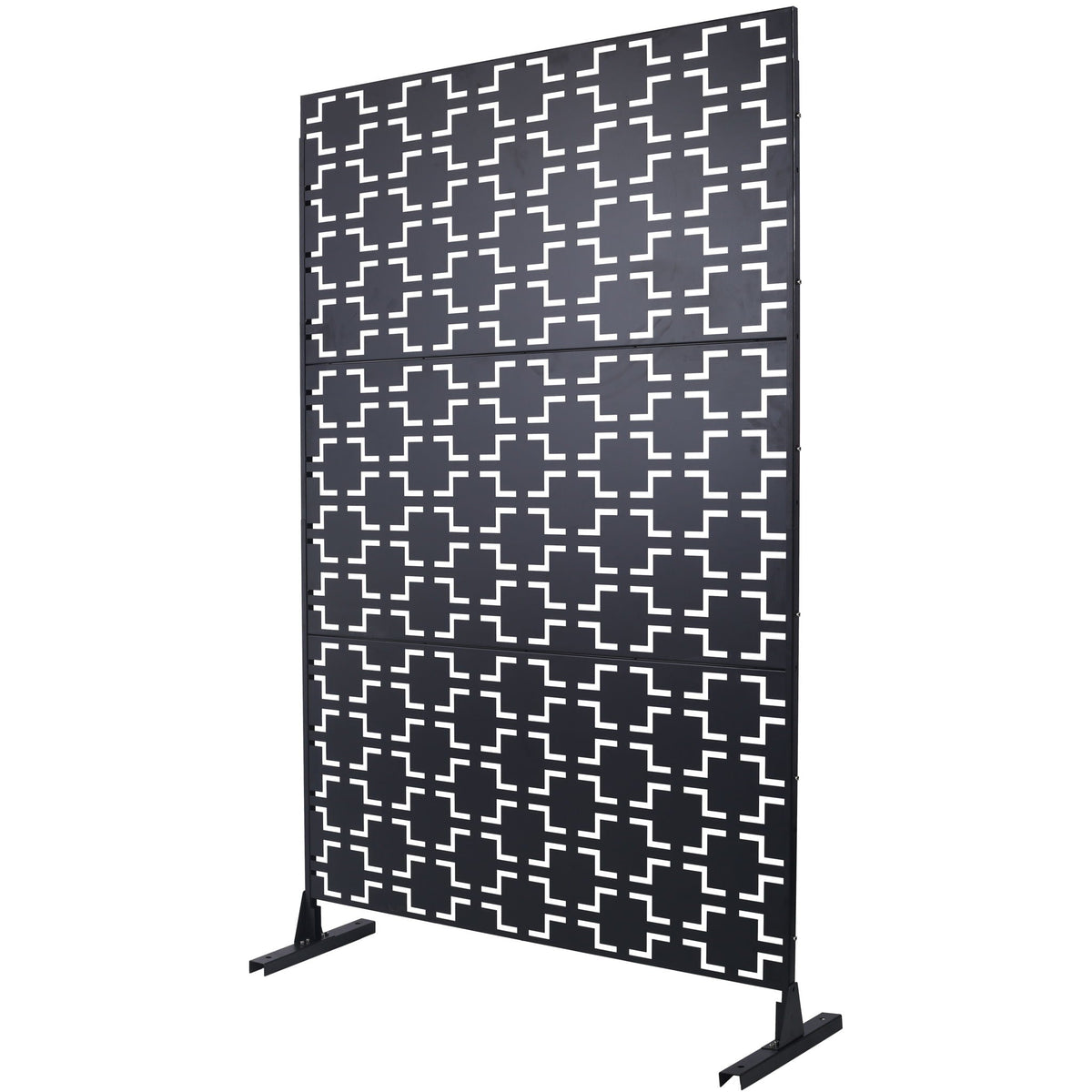 Freestanding Metal Privacy Screen with Durable Construction - Black, photo 10 of 15